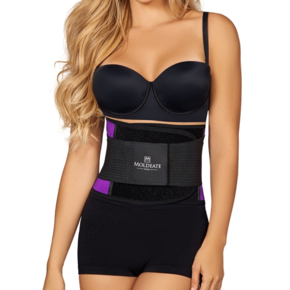 Moldeate Fajas Waist trainer sweat band black sz S